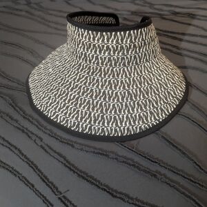 Nordstrom Black and White Woven Visor